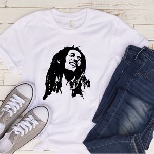 Bob Marley T-Shirt Graphic Tee White